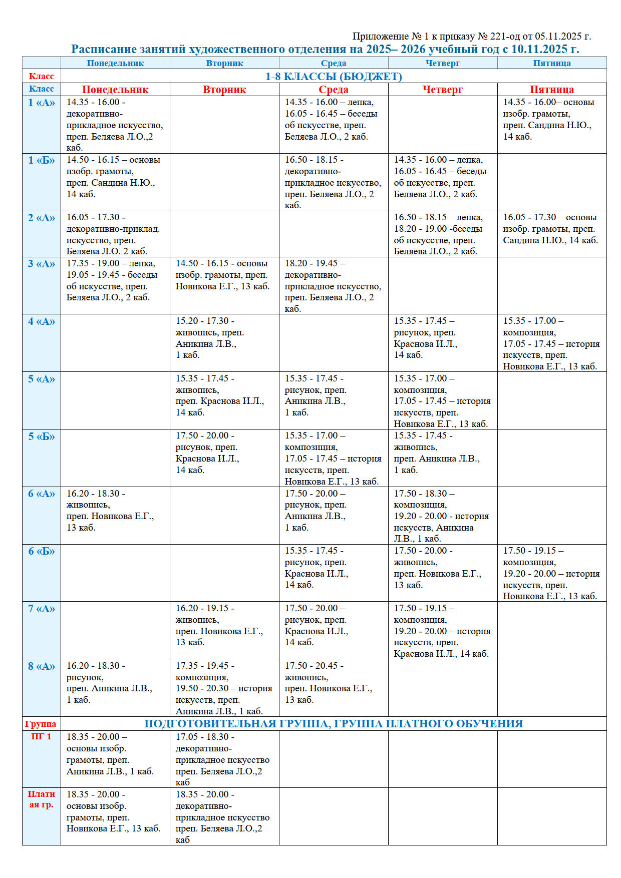 Raspisanie Hud s 10112025 1
